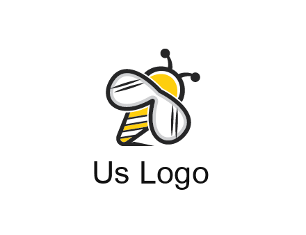 honeybee logo with glasses as wings