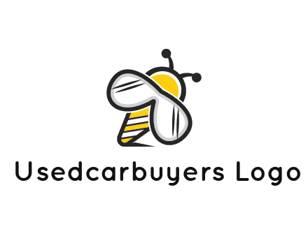 honeybee logo with glasses as wings