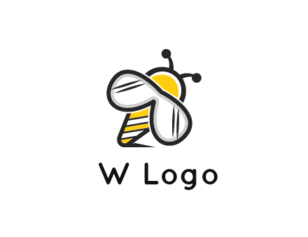 honeybee logo with glasses as wings