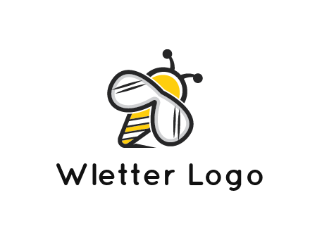 honeybee logo with glasses as wings