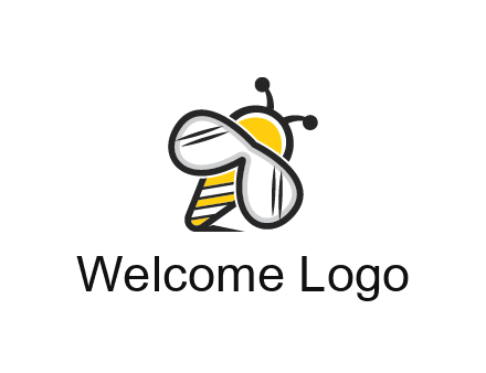 honeybee logo with glasses as wings