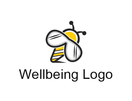 honeybee logo with glasses as wings
