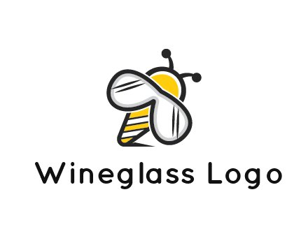 honeybee logo with glasses as wings
