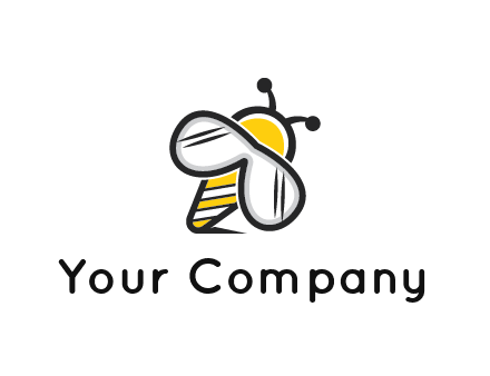 honeybee logo with glasses as wings