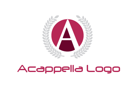 letter A inside circle with laurel wreath logo