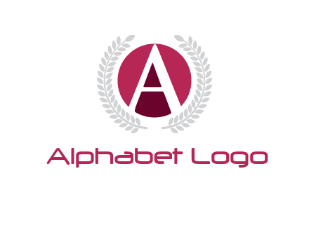 letter A inside circle with laurel wreath logo