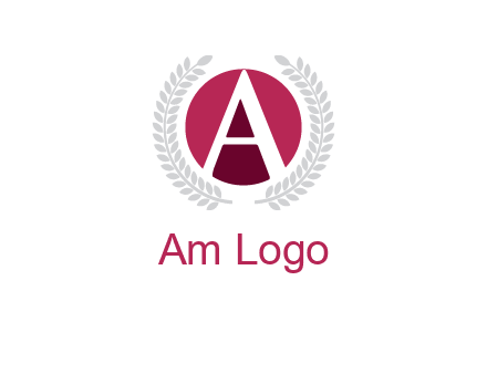 letter A inside circle with laurel wreath logo