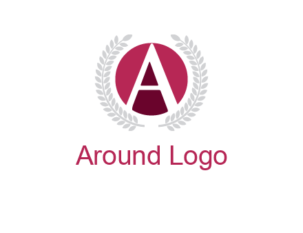 letter A inside circle with laurel wreath logo