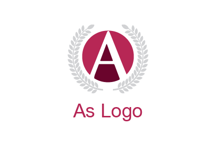 letter A inside circle with laurel wreath logo