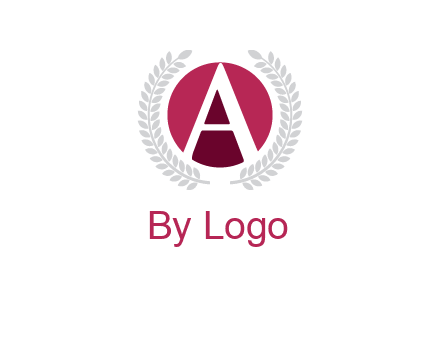 letter A inside circle with laurel wreath logo