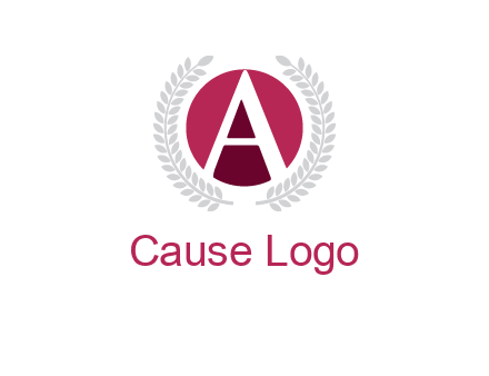 letter A inside circle with laurel wreath logo