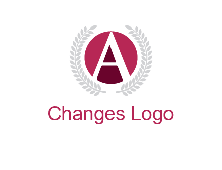 letter A inside circle with laurel wreath logo