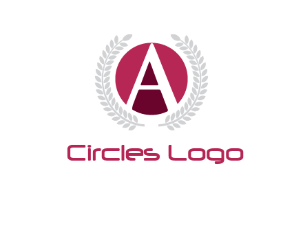 letter A inside circle with laurel wreath logo