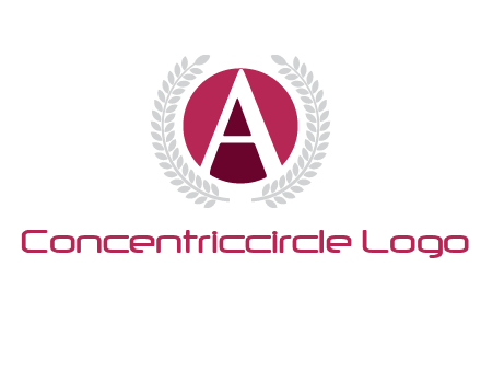 letter A inside circle with laurel wreath logo