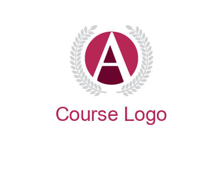 letter A inside circle with laurel wreath logo