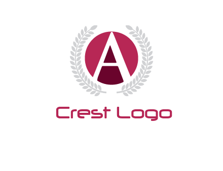 letter A inside circle with laurel wreath logo