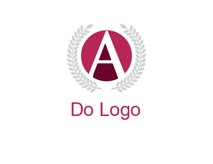 letter A inside circle with laurel wreath logo