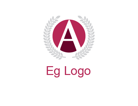 letter A inside circle with laurel wreath logo