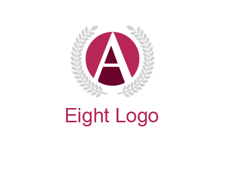 letter A inside circle with laurel wreath logo