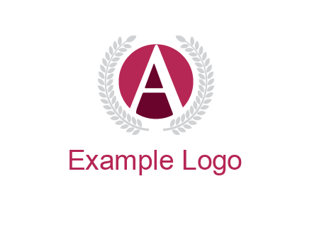 letter A inside circle with laurel wreath logo
