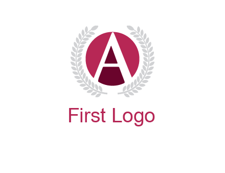 letter A inside circle with laurel wreath logo