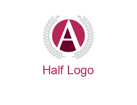 letter A inside circle with laurel wreath logo