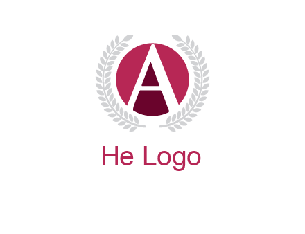 letter A inside circle with laurel wreath logo
