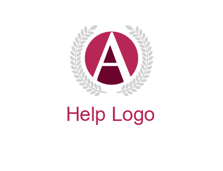 letter A inside circle with laurel wreath logo