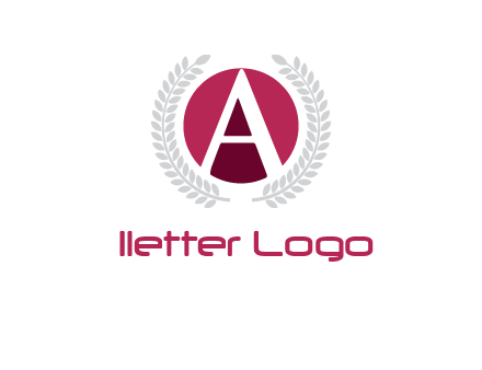letter A inside circle with laurel wreath logo