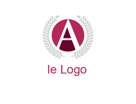 letter A inside circle with laurel wreath logo