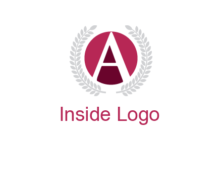 letter A inside circle with laurel wreath logo