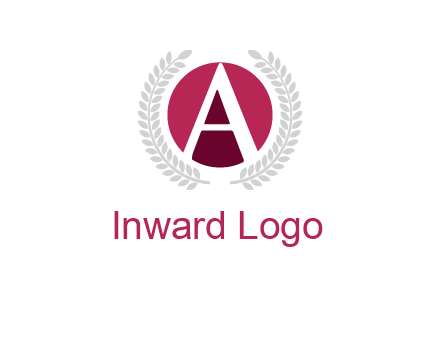 letter A inside circle with laurel wreath logo