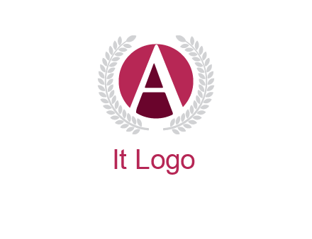 letter A inside circle with laurel wreath logo