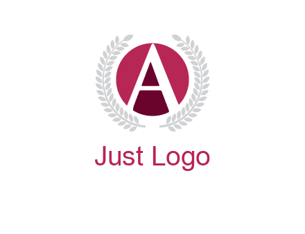 letter A inside circle with laurel wreath logo