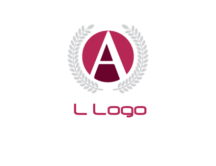 letter A inside circle with laurel wreath logo