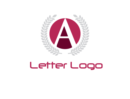 letter A inside circle with laurel wreath logo