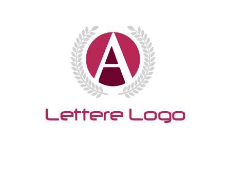 letter A inside circle with laurel wreath logo