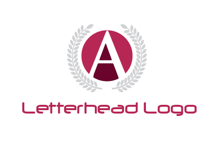 letter A inside circle with laurel wreath logo