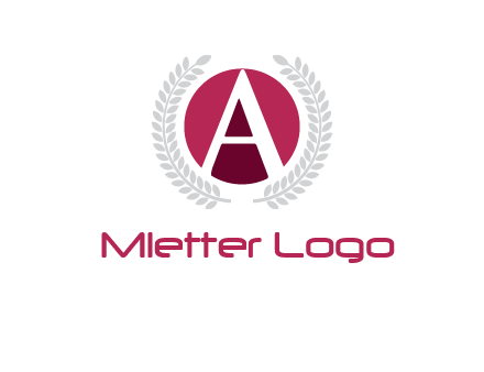letter A inside circle with laurel wreath logo