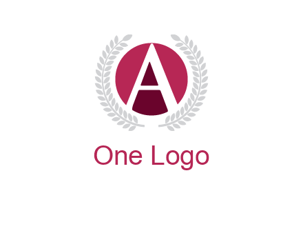 letter A inside circle with laurel wreath logo