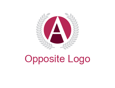 letter A inside circle with laurel wreath logo