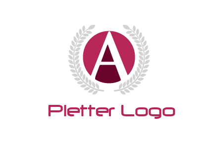 letter A inside circle with laurel wreath logo