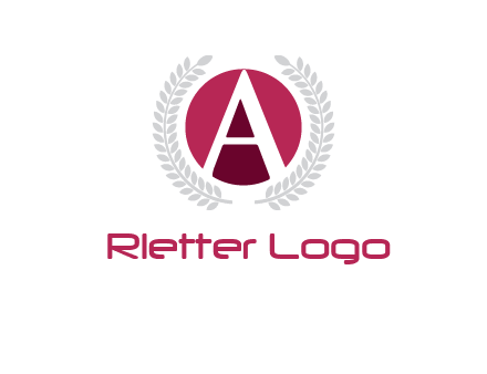 letter A inside circle with laurel wreath logo