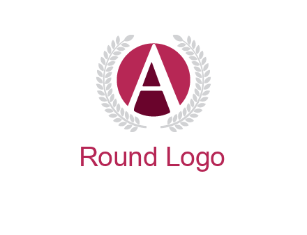 letter A inside circle with laurel wreath logo