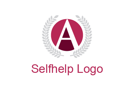 letter A inside circle with laurel wreath logo
