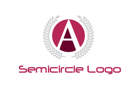 letter A inside circle with laurel wreath logo
