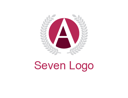 letter A inside circle with laurel wreath logo