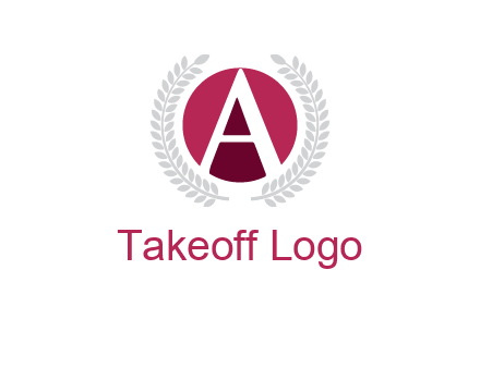 letter A inside circle with laurel wreath logo