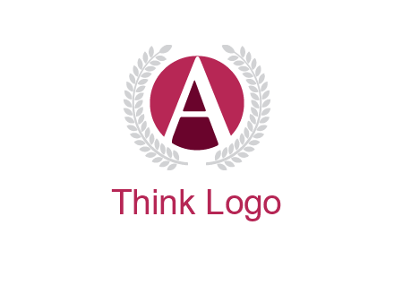 letter A inside circle with laurel wreath logo