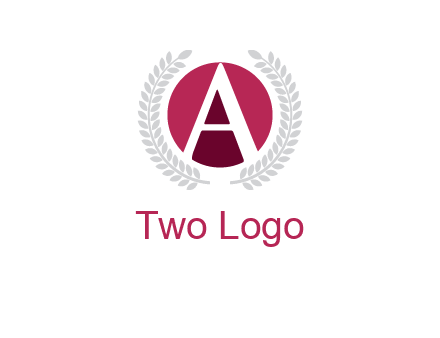 letter A inside circle with laurel wreath logo
